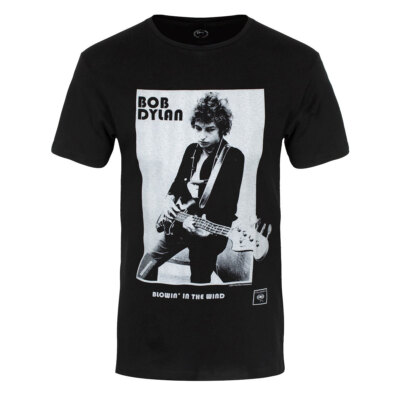 Bob Dylan T-Shirt Blowing In The Wind Band Official Neu Schwarz