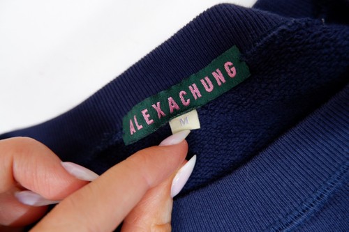Alexa Chung Womens Jumper Sweatshirt Size M Medium Navy Blue Printed - Picture 8 of 9
