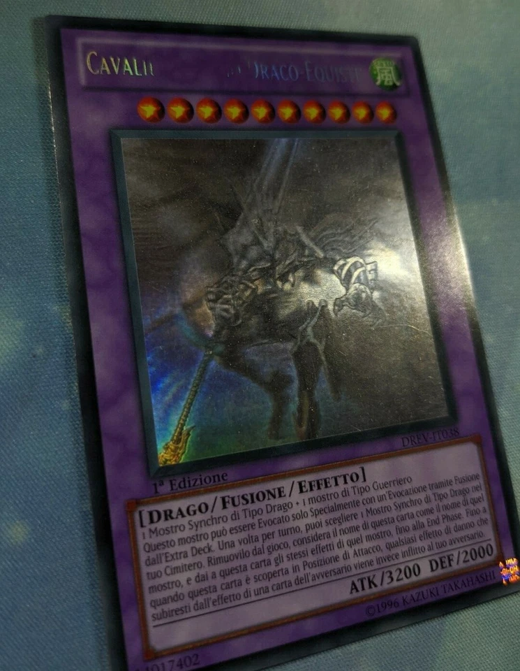 Yugioh Karte: Draco-Equitaner, Drachenritter , drev-it038 GHOST RARE italienisch - Bild 2 von 4