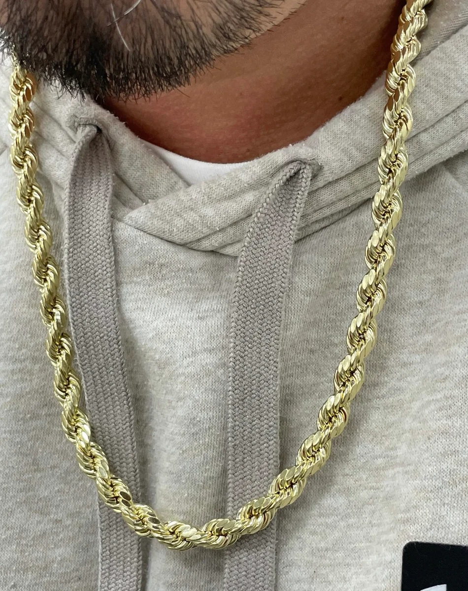 8mm 10k gold shop rope chain
