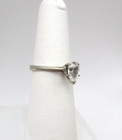 14K White Gold White topaz Solitaire Engagement Ring size 6 [R312] — photo 2