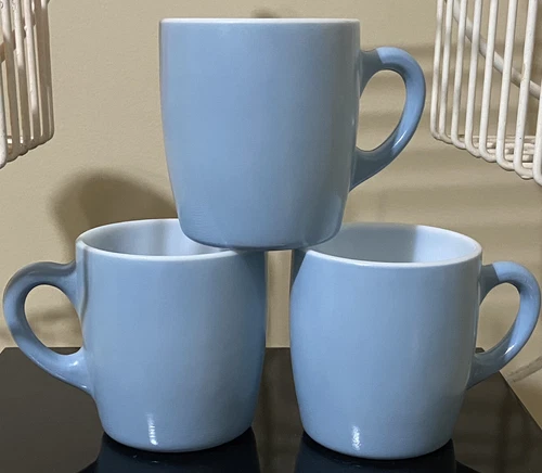 Vintage Hazel Atlas mugs set of 3 Light Blue
