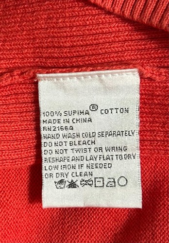 Pullover knit Foxcroft Size XXL rich orange color 100% cotton long cuff sleeves - Picture 11 of 15