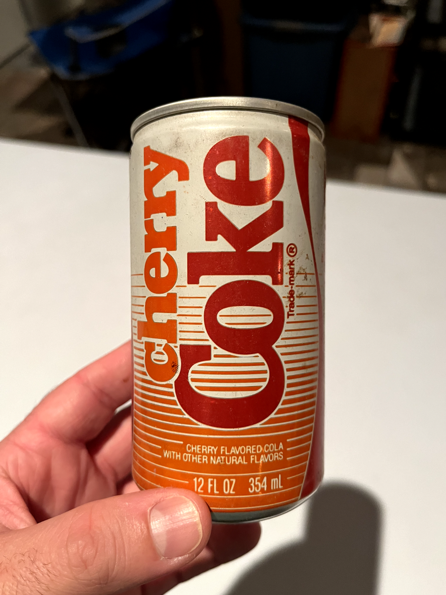 VINTAGE 1980s Rare CHERRY COKE Coca Cola Empty Pop Soda Tin Can | eBay