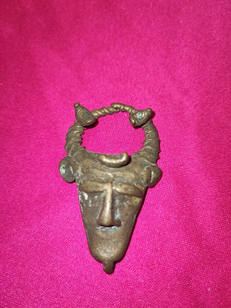 Pendentif Ancien En Bois Sculpture Ethnique Afrique - Or 18 Carats (monture) - Occasion