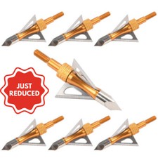 6PCS Gold Hunting Broadheads Blade Arrowheads Crossbow Bow Archery Arrow Tip