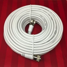 NEW 75 ft RG-8X white coaxial coax UHF PL-259 antenna cable 50 ohm *USA Seller*