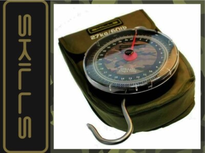 Skills tackle carp fishing camo weighing scales 60lbs or 120lbs catfish + Pouch