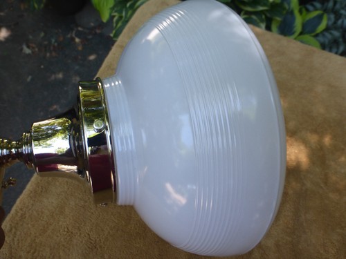 Antiguo accesorio de montaje semi empotrado de vidrio opelino satinado decorativo vintage 53024 A - Imagen 7 de 14