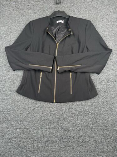 Calvin Klein Jacket Womens Size 12 Black Gold Hardware