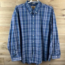 The Foundry Supply Mens Shirt Long Sleeve Button Up Easy Care Plaid Size 3XL