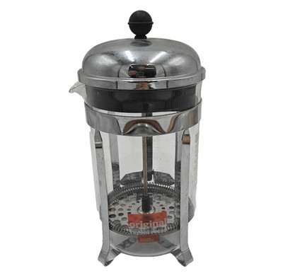 Bodum French Press Coffee Maker 48-Ounce/6-Cups Chrome & Glass w/Black Handle