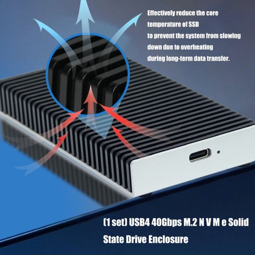 M.2 NVMe Enclosure USB4 40Gbps Aluminum Heat Dissipation Hard Drive Box - Picture 4 of 8