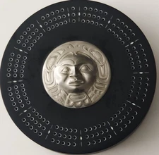 Rare Boma Cribbage Board  Pewter Haida Crib Card Game