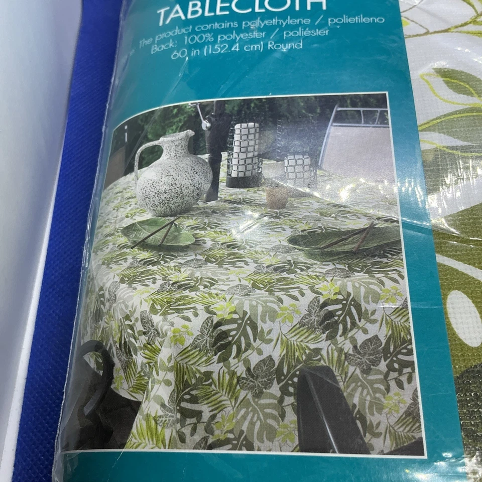 Vintage Essential Home Round TableCloth Summer Ferns  Green 60” Round NEW. S38 - Image 2 of 4