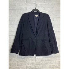 Loft navy blue blazer one button women's size 8 business professional boss babe