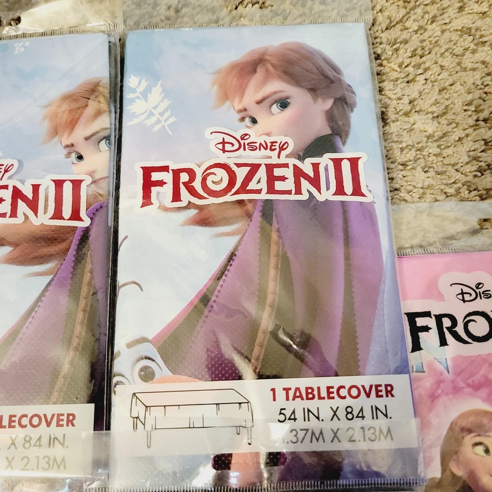 NEW Lot 5 Disney Frozen II Plastic Table Covers 54 X 84 Party Supplies Elsa Anna - Image 3 of 4