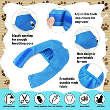 6 Pcs Cat Muzzle for Grooming Breathable Mesh Muzzles Gentle and Soft Colorfu...