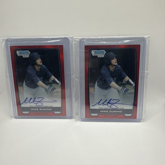 2012 Bowman Draft Chrome Pick Red Refractor Mike Zunino #BCA-MZ Auto 1st 4 & 5/5