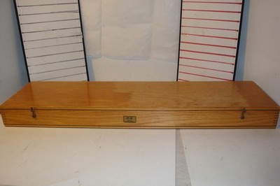Vintage Keuffel & Egger empty oak wood box with lift out tray dovetail
