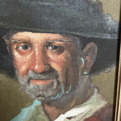 Vtg Spanish 1979 Painting Oil On Canvas Portrait Fisherman Signed Spain Framed - Picture 6 of 9