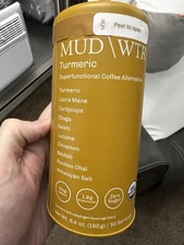 NEW & Sealed MUD WTR TURMERIC 30 Serving Mushroom Coffee MUDWTR ex 2/27 w/WHIP