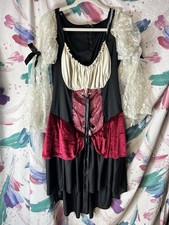 Renaissance Medieval Pirate Wench Dress Costume Size Lace Velvet Gothic