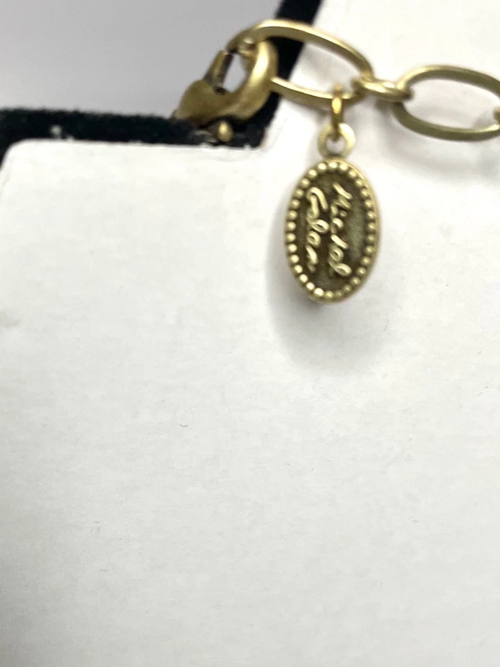 "Collar distintivo firmado Michal Golán tono oro tres anillos entrelazados 18""" Foto 3 de 4