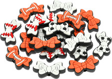 20PCS/Set Silicone Focal Bead Sports Balls Bow Theme Loose Beads Bowknot Accesso