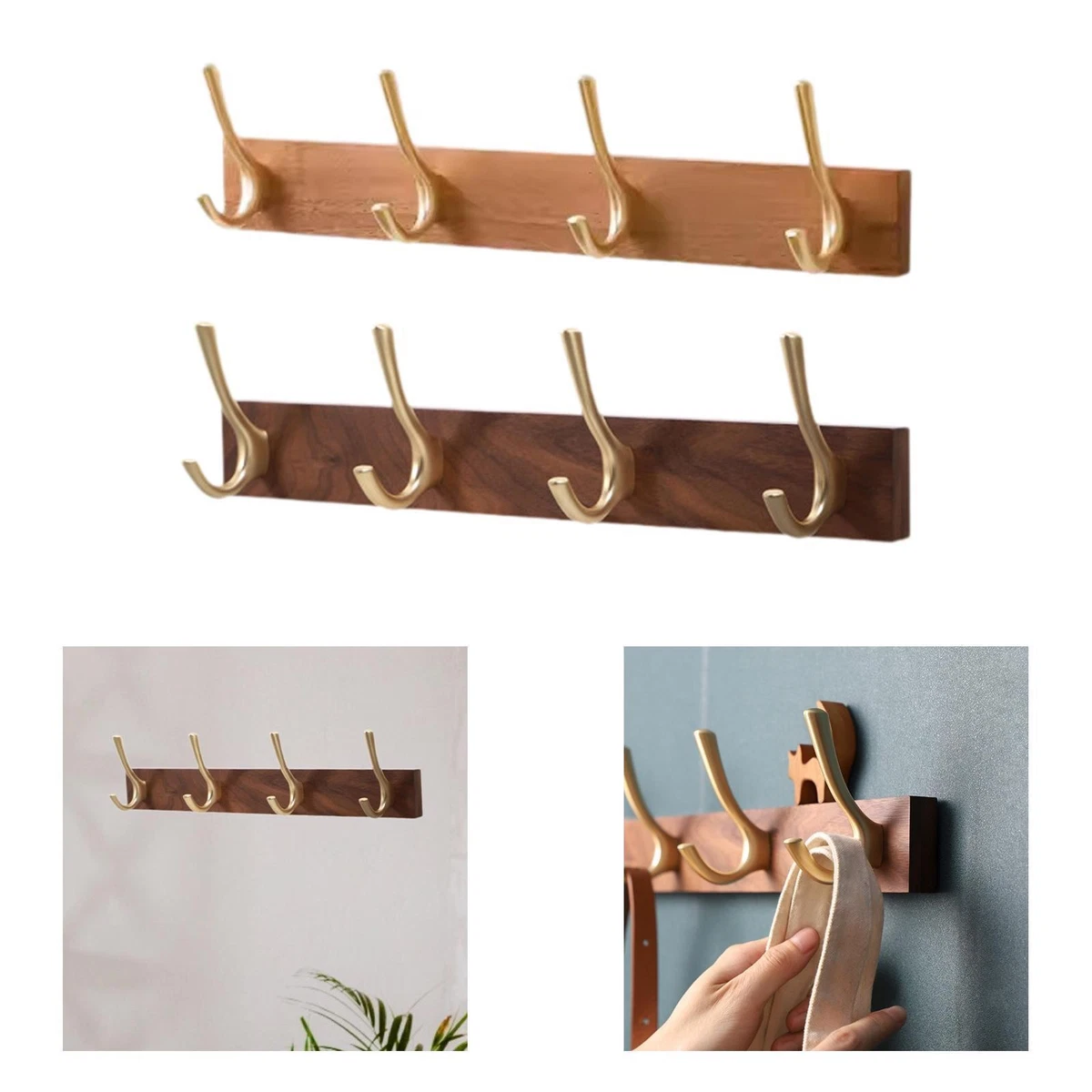 Ganci Da Parete In Bambù – 5 Pezzi Minimalisti Ecologici Per Cappotti, Borse, Sciarpe, Asciugamani