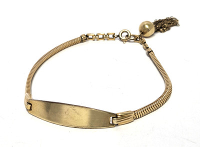 Vintage Gold gefüllt ID Armband Quaste JB 1/20 10k 12k GF kein Mono 7'' Jacoby Bender