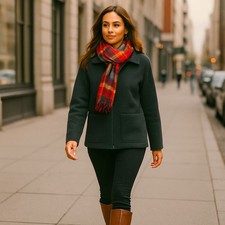 NWT Esprit Basix Wool Blend Jacket M Dark Gray Vintage Y2K Zip Front Coat $178