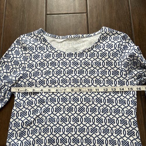 Talbots Petites Langarm geometrisches Top mit Knopfmanschetten Gr. SP (Small Petite) - Bild 4 von 6
