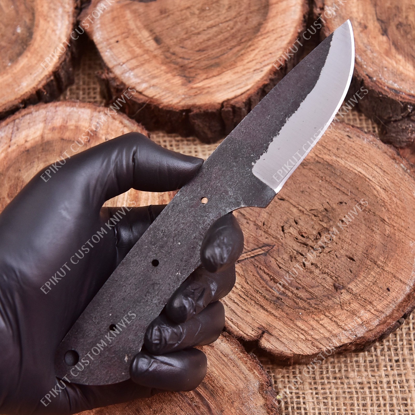 8'' 1095 High Carbon Steel Knife Blank Blade DIY Bushcraft Hunting Knife Making