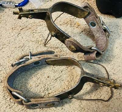 ANTIQUE VINTAGE Bob Blackwood Spurs With Leather Straps
