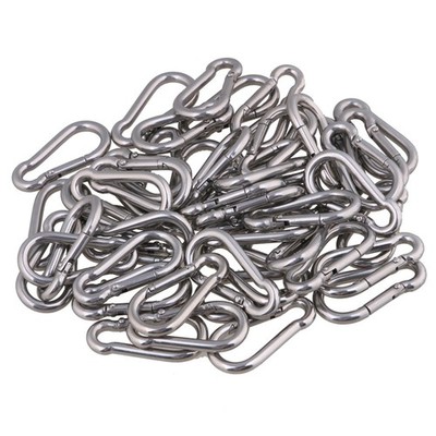 304 Stainless Steel Spring Snap Hook Clips Quick Link M4x40mm Set of 100