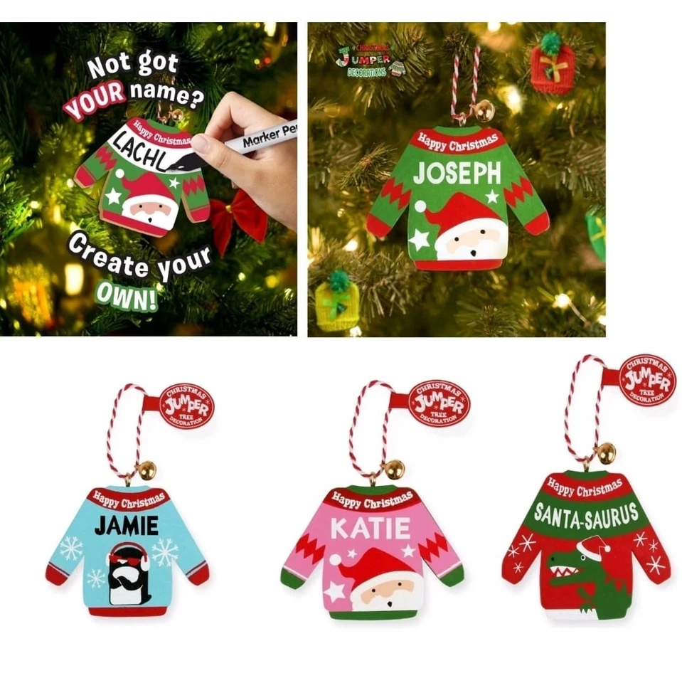 Personalised Christmas Jumper Tree Decoration History & Heraldry (Any Name)