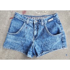 Vintage 90s JNCO Girlie Denim Shorts Y2K Made USA Graffiti Waist Festival W32