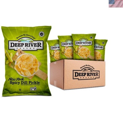 Deep River Kettle Chips - New York Spicy Dill Pickle, 24-Pack for Every Occasion