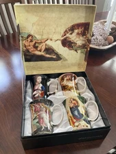 Beautiful McIntosh Old Masters Renaissance/4 Mugs/Lady With An Ermine,…..