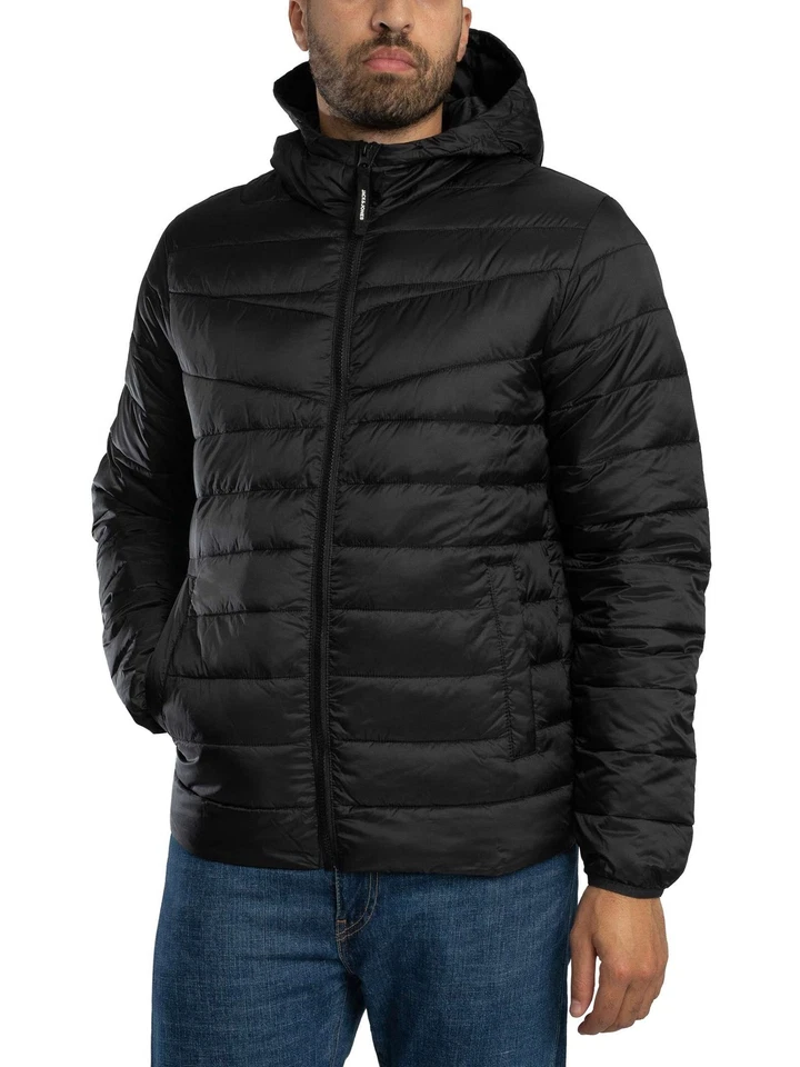 Jack & Jones Men's West Light Puffer Jacket, Black - Image 2 of 4