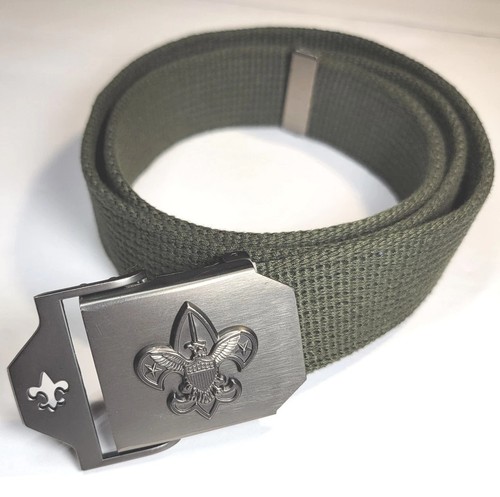 Boy Scouts of America BSA Green Web Belt 42” Metal Buckle Scout Gear 6402 Sz M/L
