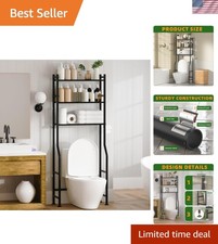 3-Tier Over The Toilet Storage, Space Saver Metal Bathroom Shelves, Freestand...
