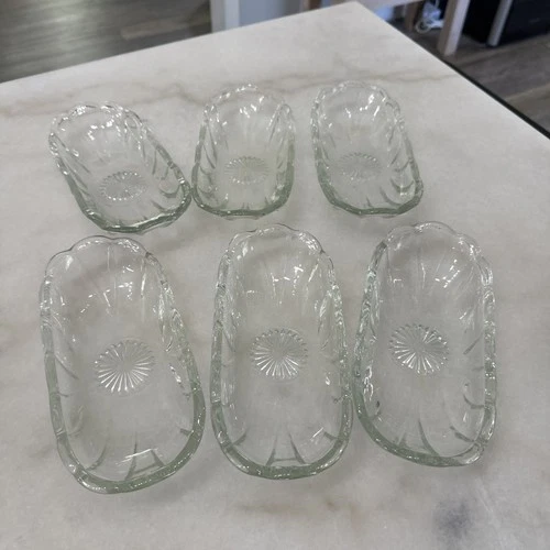 Anchor Hocking Banana Split Dish ice Cream Lot of 6 Vintage Clear