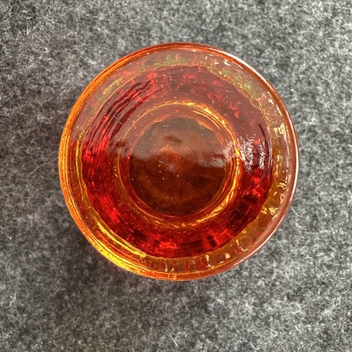L.E. Smith Amberina Toothpick or Match Holder Daisy & Button Red Yellow Glows - Picture 7 of 21