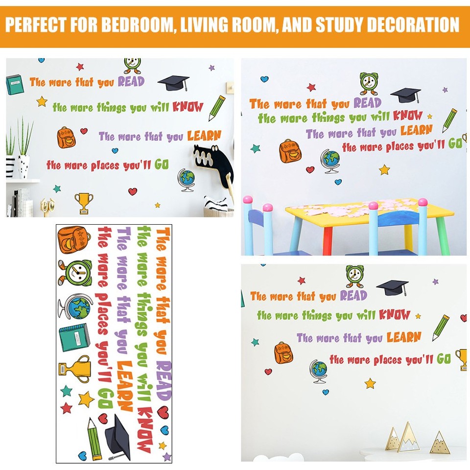 Self Adhesive PVC Wall Sticker for Educational Room Decor White | eBay ...