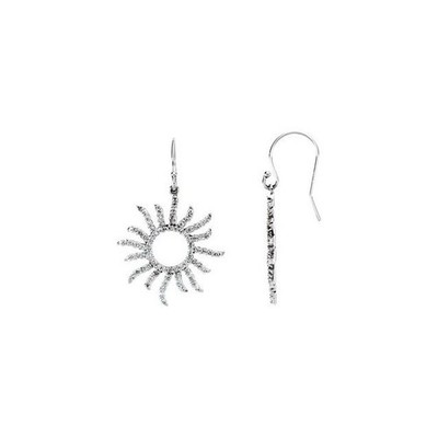 Diamant strahlende Sonne Ohrringe in 14K Weißgold (3/4 ct. tw.)
