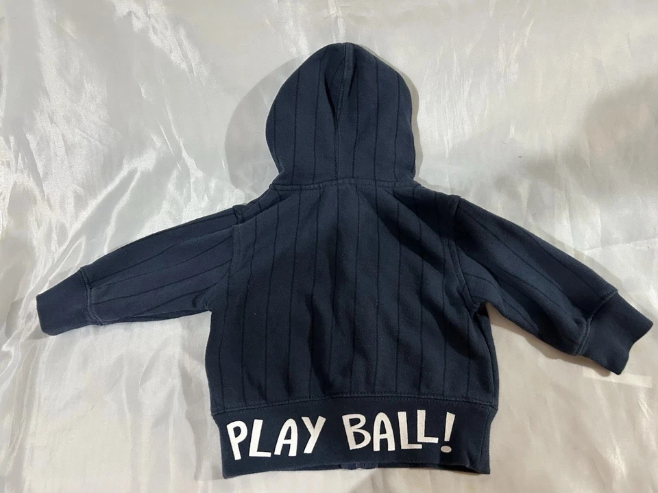 Sudadera con Capucha Paul Frank Niños Cremallera Talla 12 Meses Béisbol “Play Ball” Azul Marino Foto 3 de 4