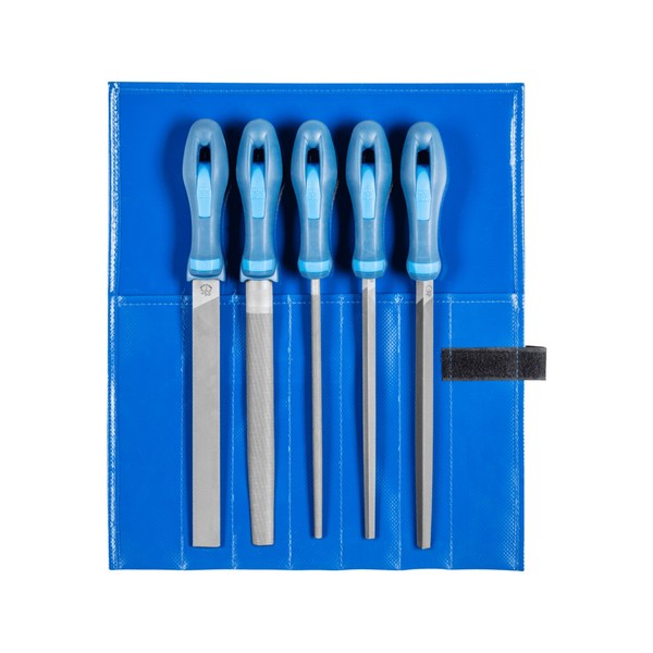Pferd Tools Werkstattfeilen-Set Wr 5-Tlg. In Rolltasche 200Mm Hieb 1 FüR Grobe-image