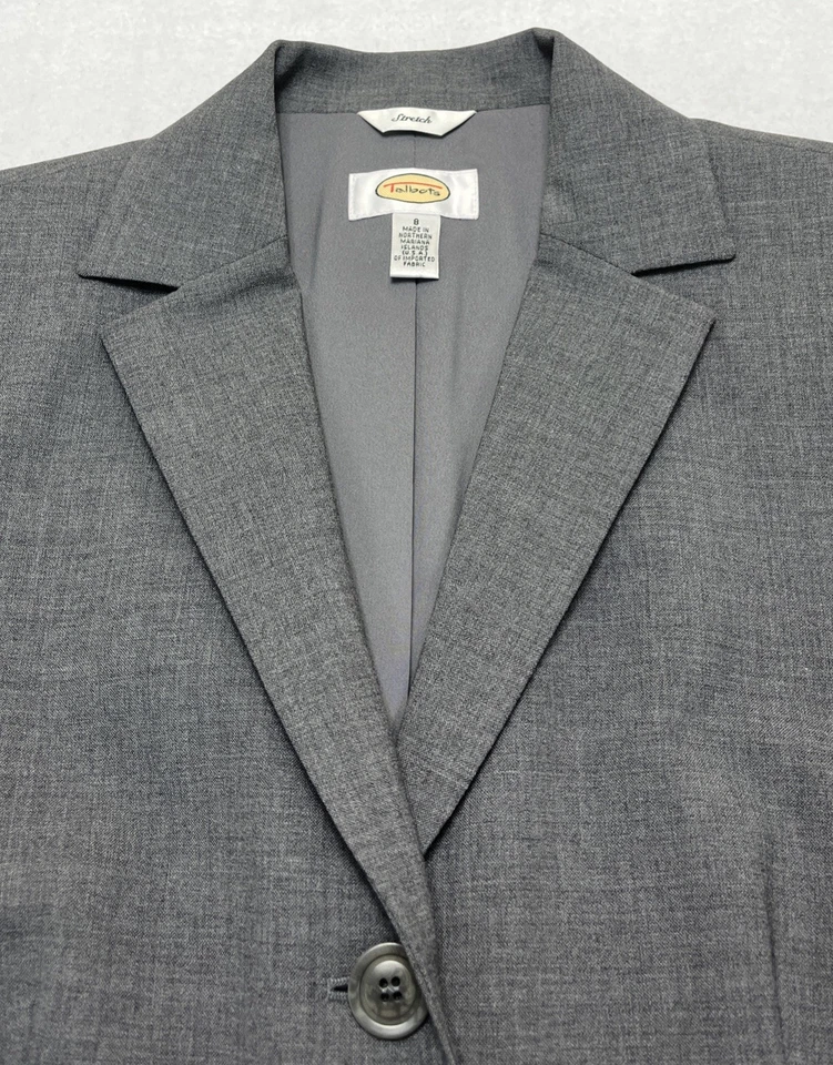 Traje Pantalón Talbots Gris Elástico Lana 3 Botones Tiro Alto Tallas 8, 10 Foto 3 de 4